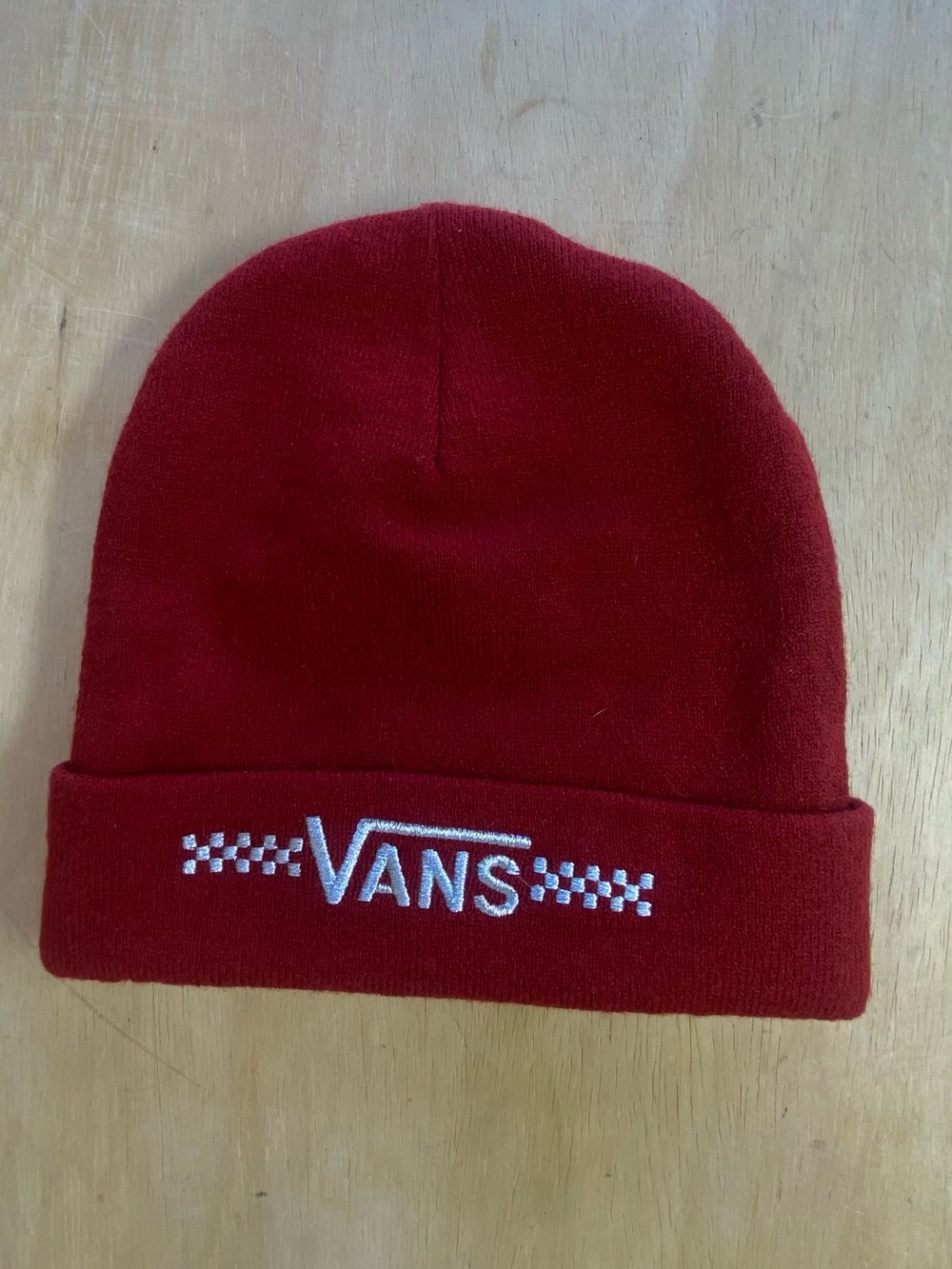 Vans Trecker Embroidered Logo Knit Cuffed Beanie Maroon OSFA